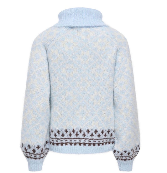 ONLY CARO ROLLNECK LS KNIT - CASHMERE BLUE/BIRCH/COFFEE