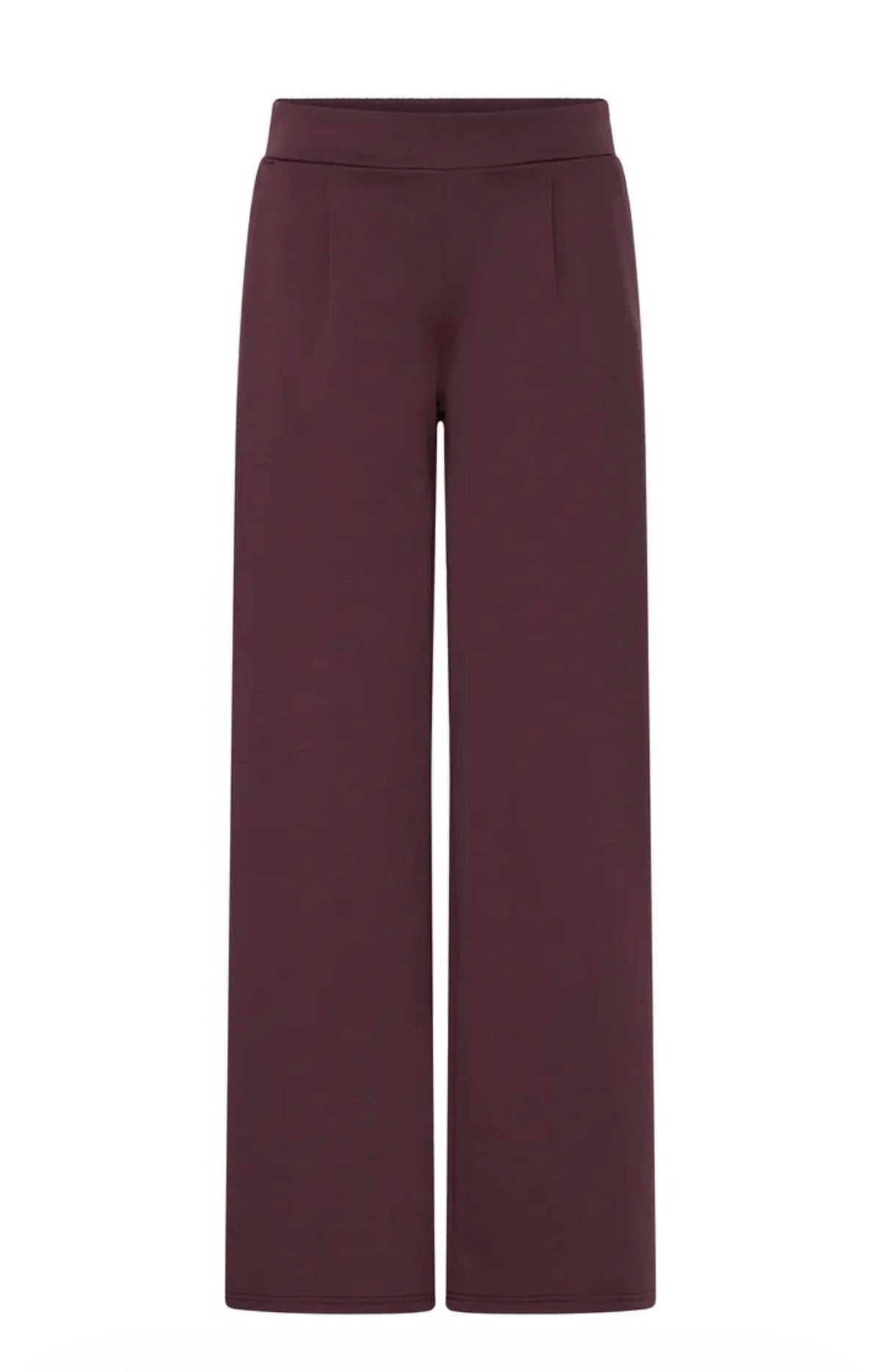 ICHI KATE LONG WIDE PANTS - FUDGE