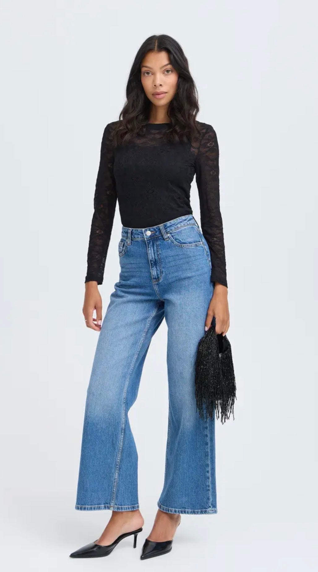 B YOUNG PRIYA LS T-SHIRT TOP - METEORITE