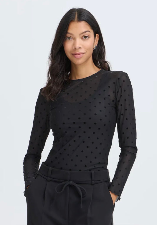 B YOUNG SHIRLEY DOT TOP - METEORITE