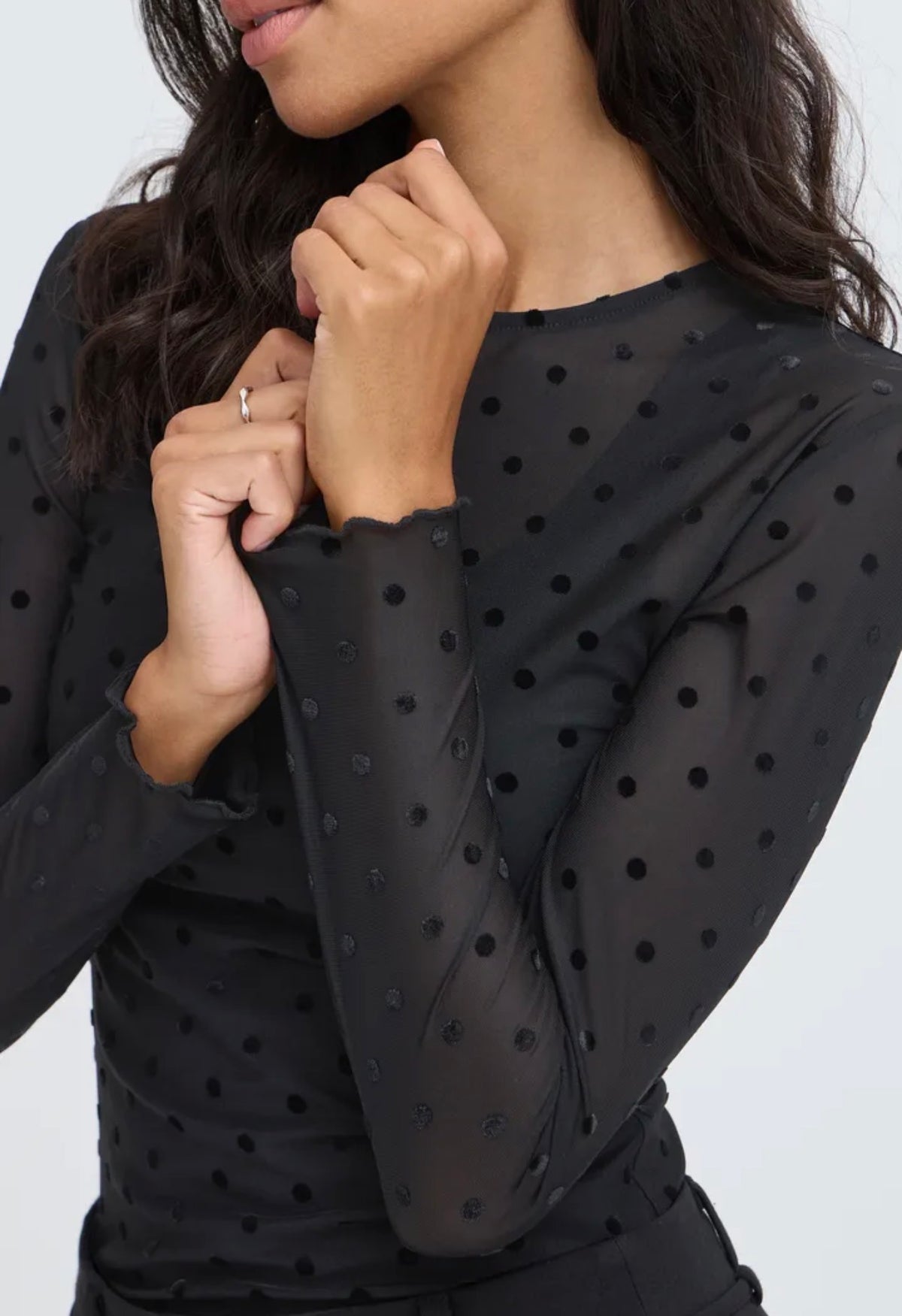 B YOUNG SHIRLEY DOT TOP - METEORITE