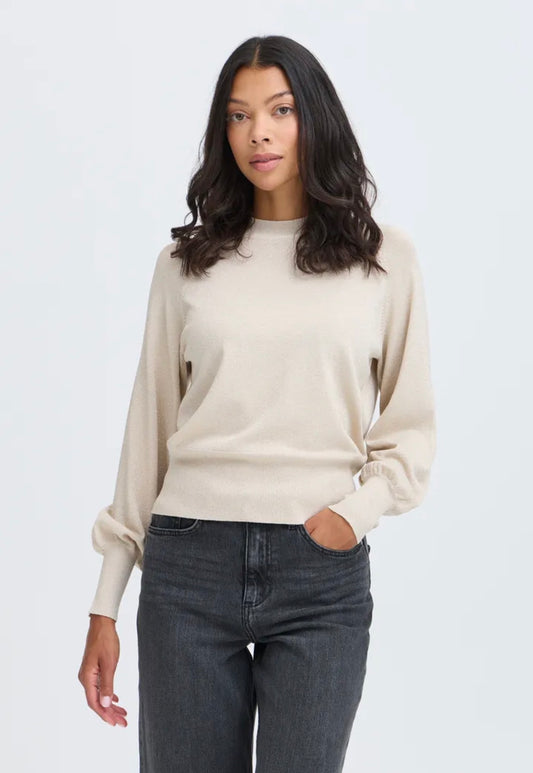 B YOUNG MOBBE JUMPER - OATMEAL SHIMMER