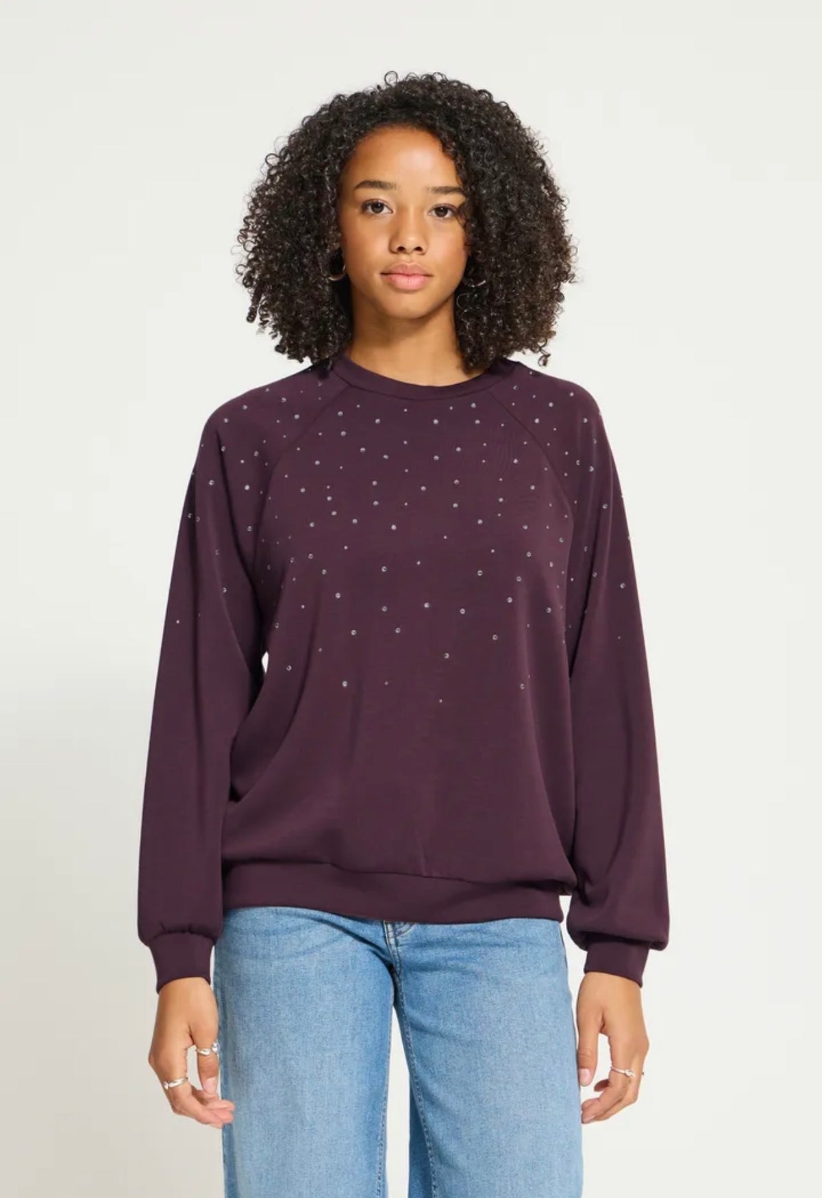 ICHI AMIAS SWEATSHIRT - FUDGE