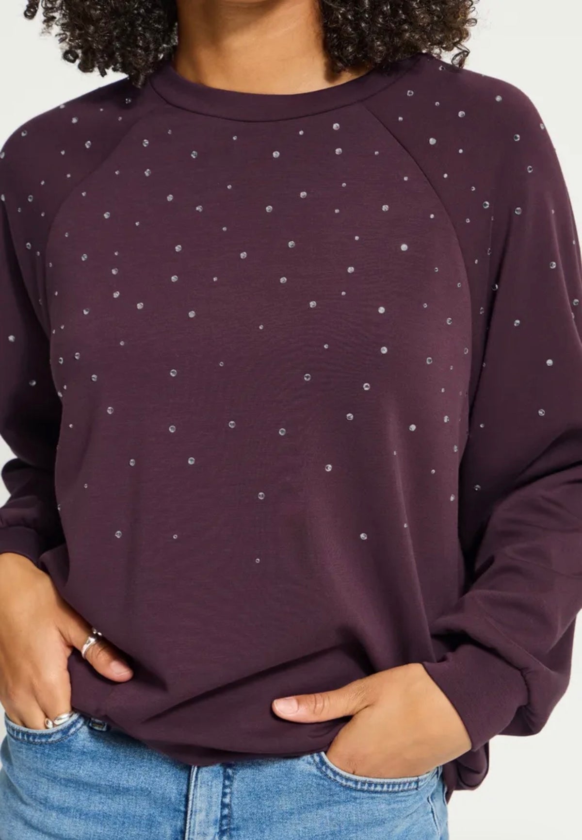 ICHI AMIAS SWEATSHIRT - FUDGE