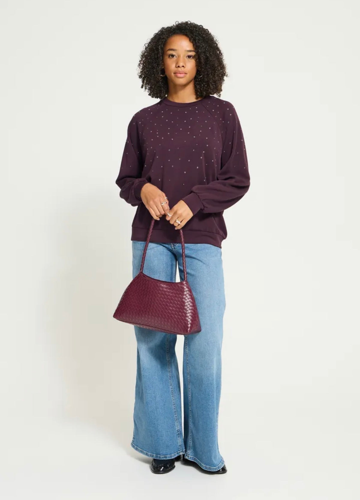 ICHI AMIAS SWEATSHIRT - FUDGE