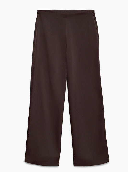 VERO MODA MIRO HIGH WAIST WIDE LEG PANTS - CHOCOLATE TORTE