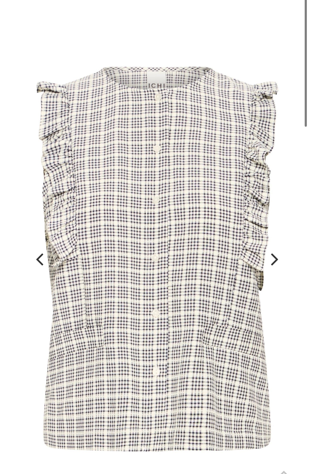 ICHI JOLA TOP 20125458 BLUE / WHITE CHECK