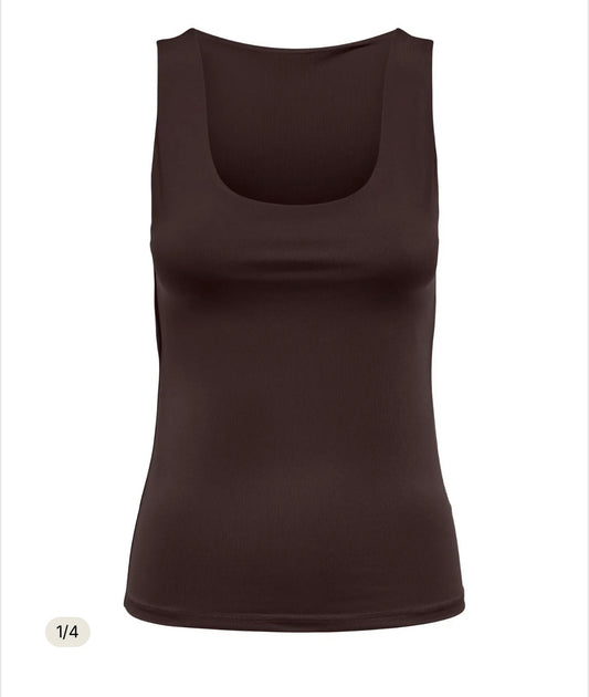 ONLY LONE SLEEVELESS 2- WAY TOP CHOCOLATE TORTE