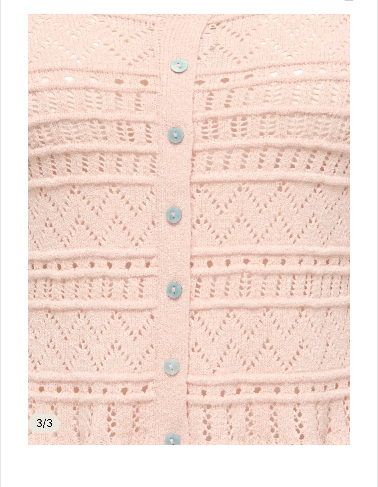 ONLY SUNNY SL U-NECK BUTTON FRILL TOP PEACH WHIP