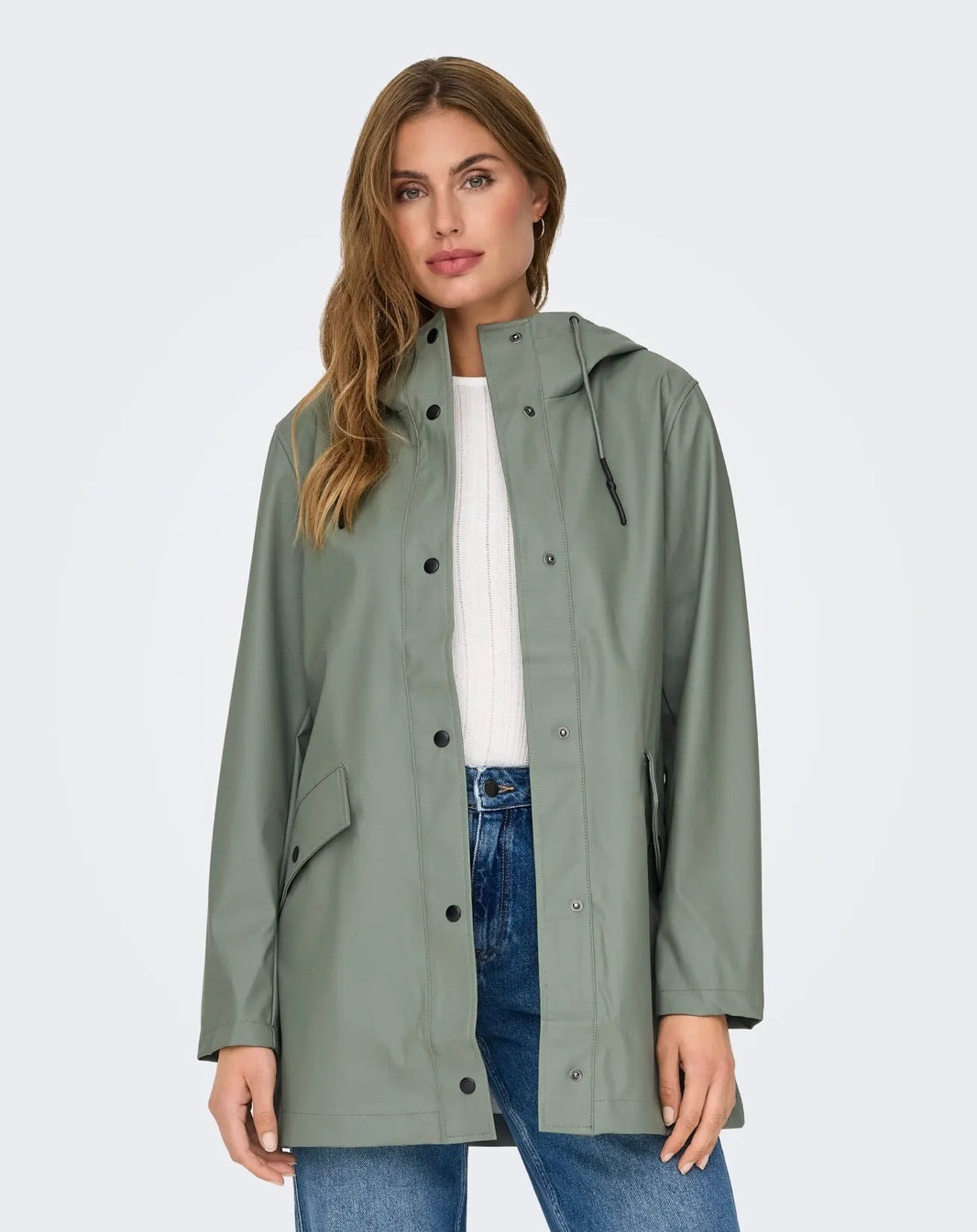 ONLY LELISA RAINCOAT AGAVE GREEN