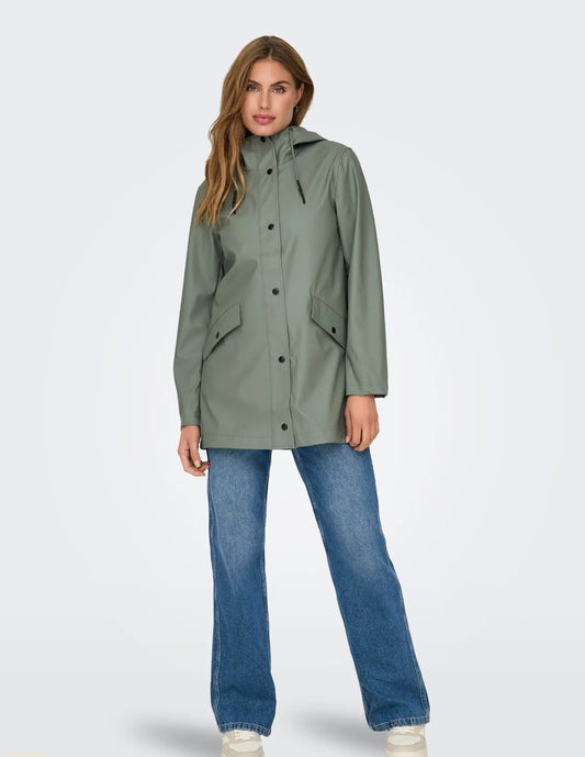 ONLY LELISA RAINCOAT AGAVE GREEN