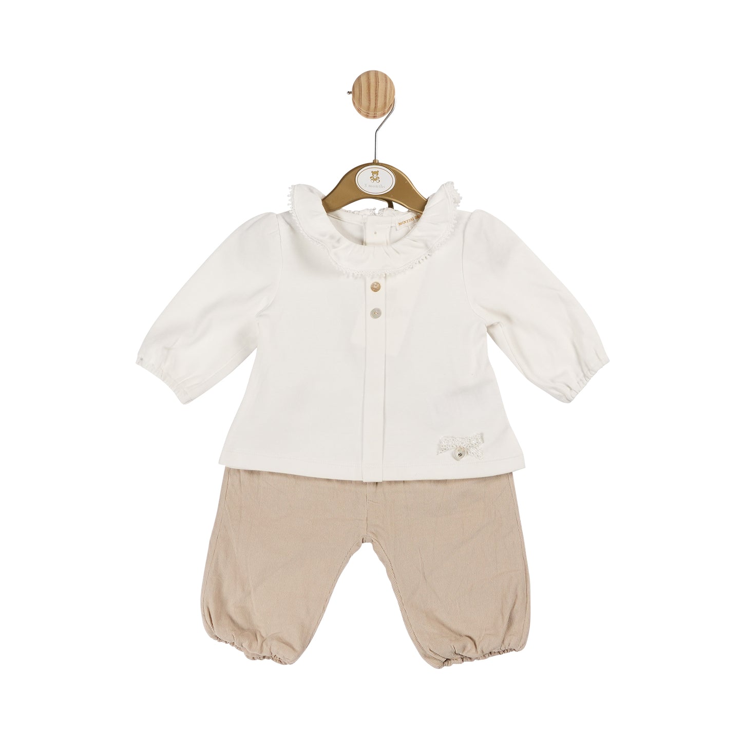 Mintini Girls Beige Trouser And Top Set