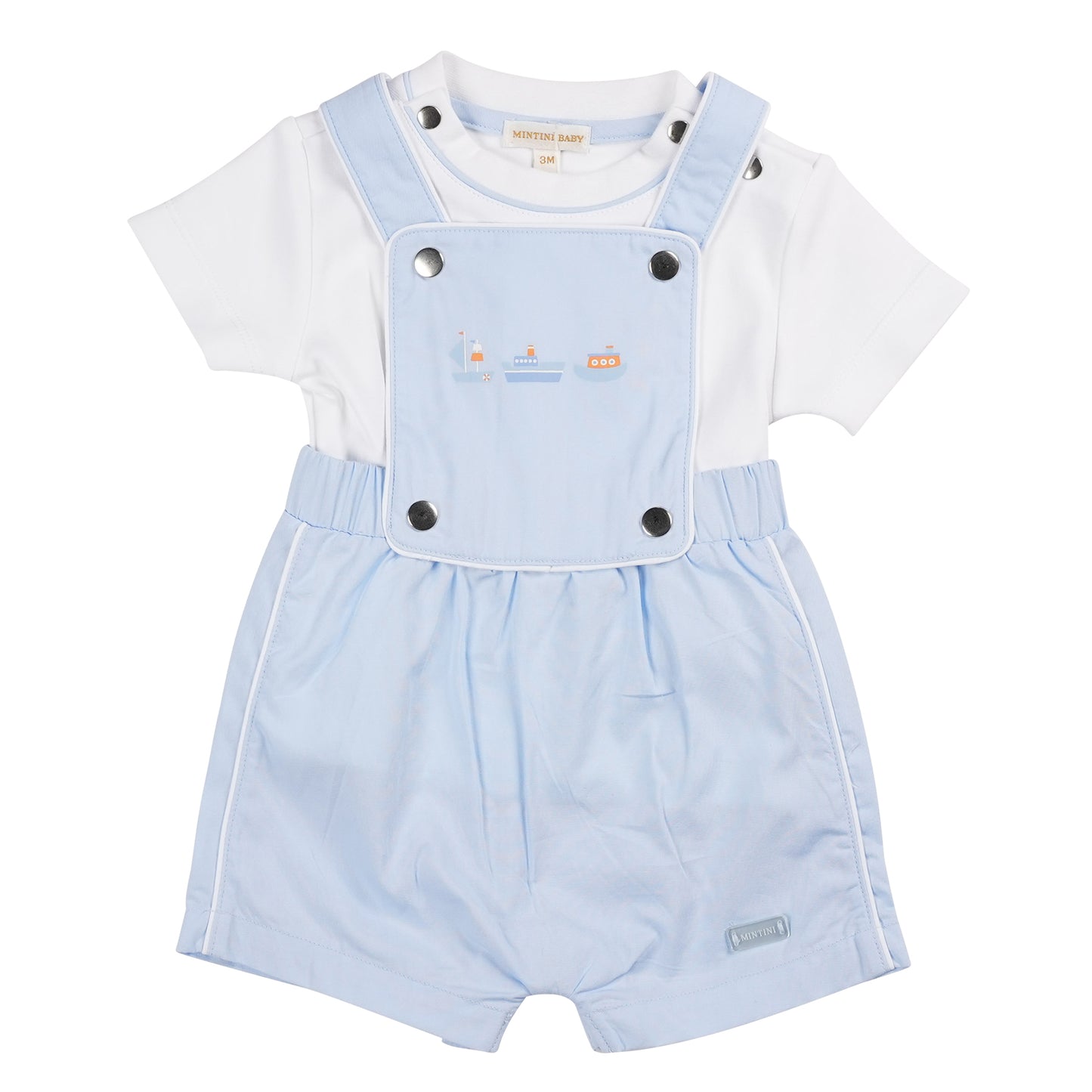 Mintini Top & Romper Dungaree Set BLUE MB6274A