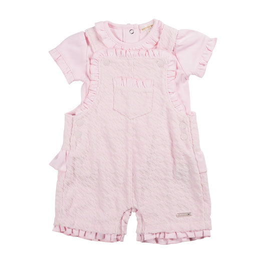 MINTINI PINK TOP AND DUNGAREE SET MB6342A