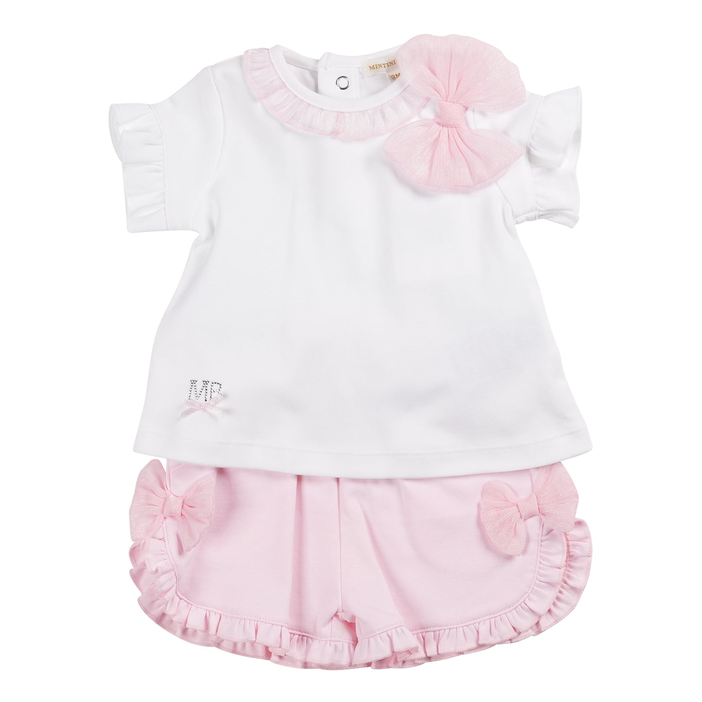 Mintini Top & Short Set White-Pink MB6408/MB6408A