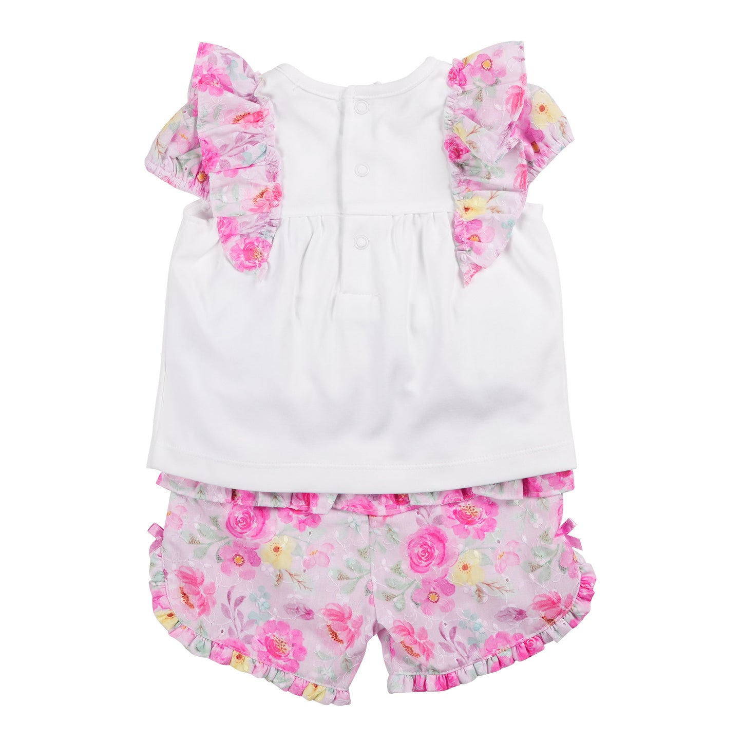 Mintini Top & Short Set White-Floral MB6476A