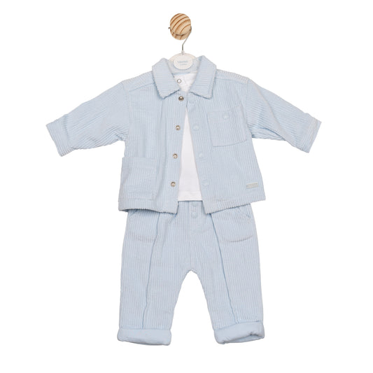 MINTINI TOP, TROUSER & SHIRT WHITE/BLUE MB6566/MB6566A CHILDRENSWEAR
