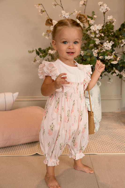 Mintini Top And Sun Romper Pink MB6454A