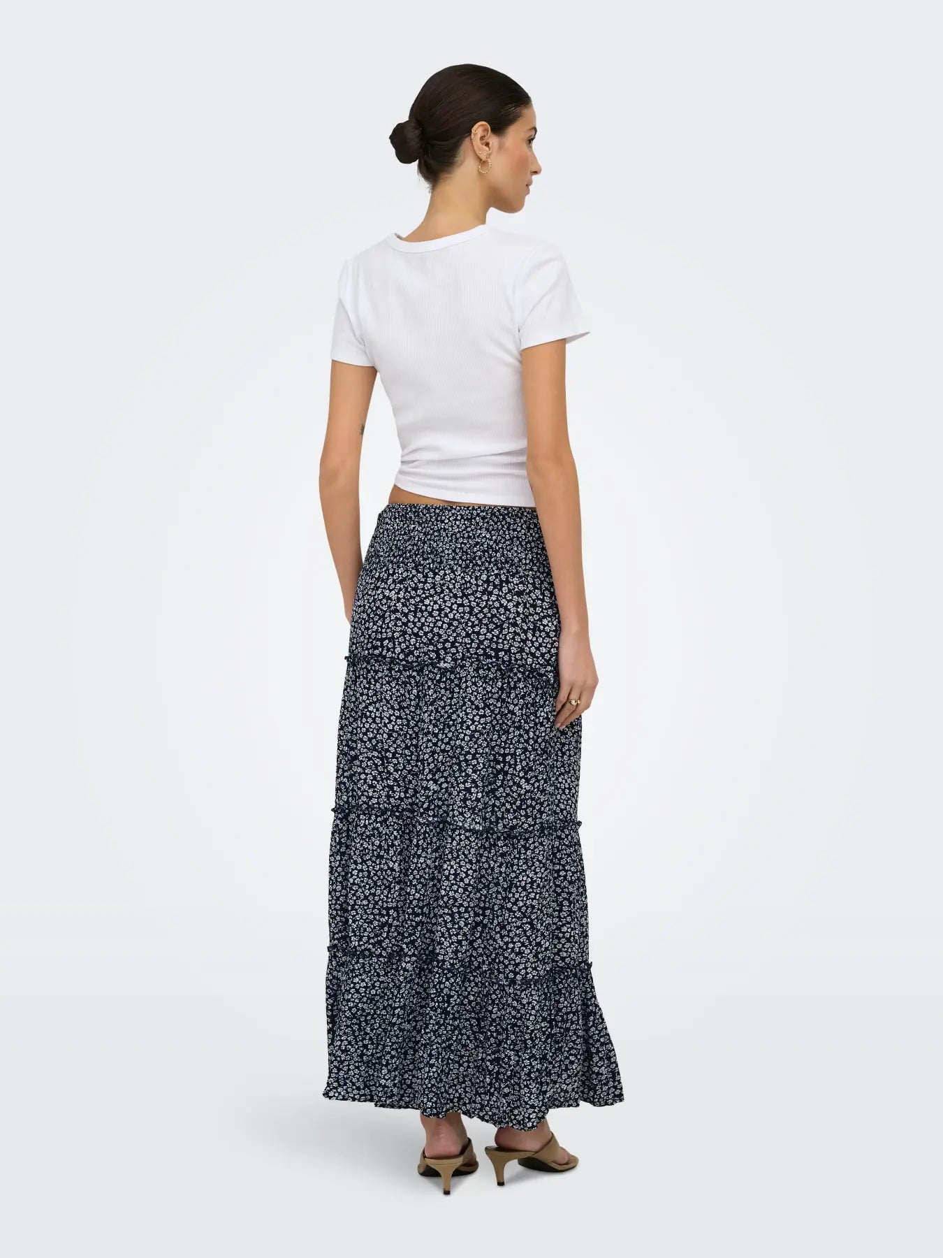 ONLY FERNANDA LIFE LAYERED LONG SKIRT 15375238 NIGHT SKY/FERNANDA FLOWER