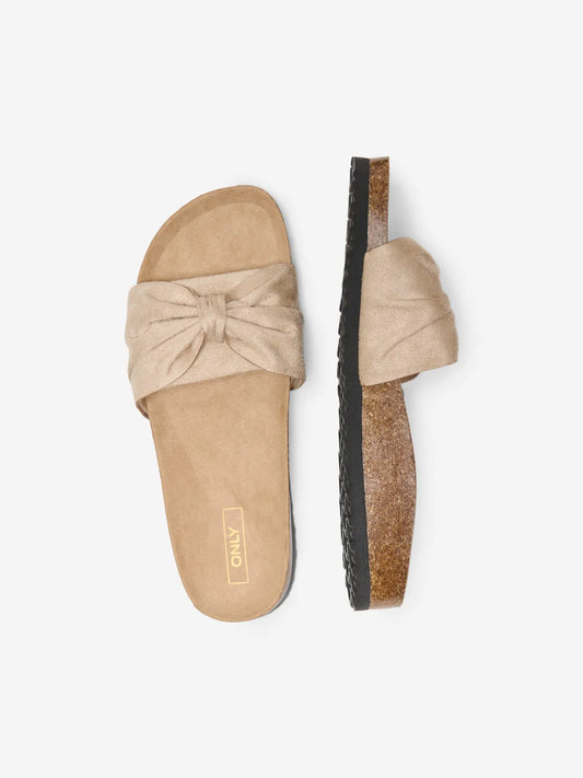 ONLY MAXI -14 BOW SLIP ON SANDAL in PUMICE STONE