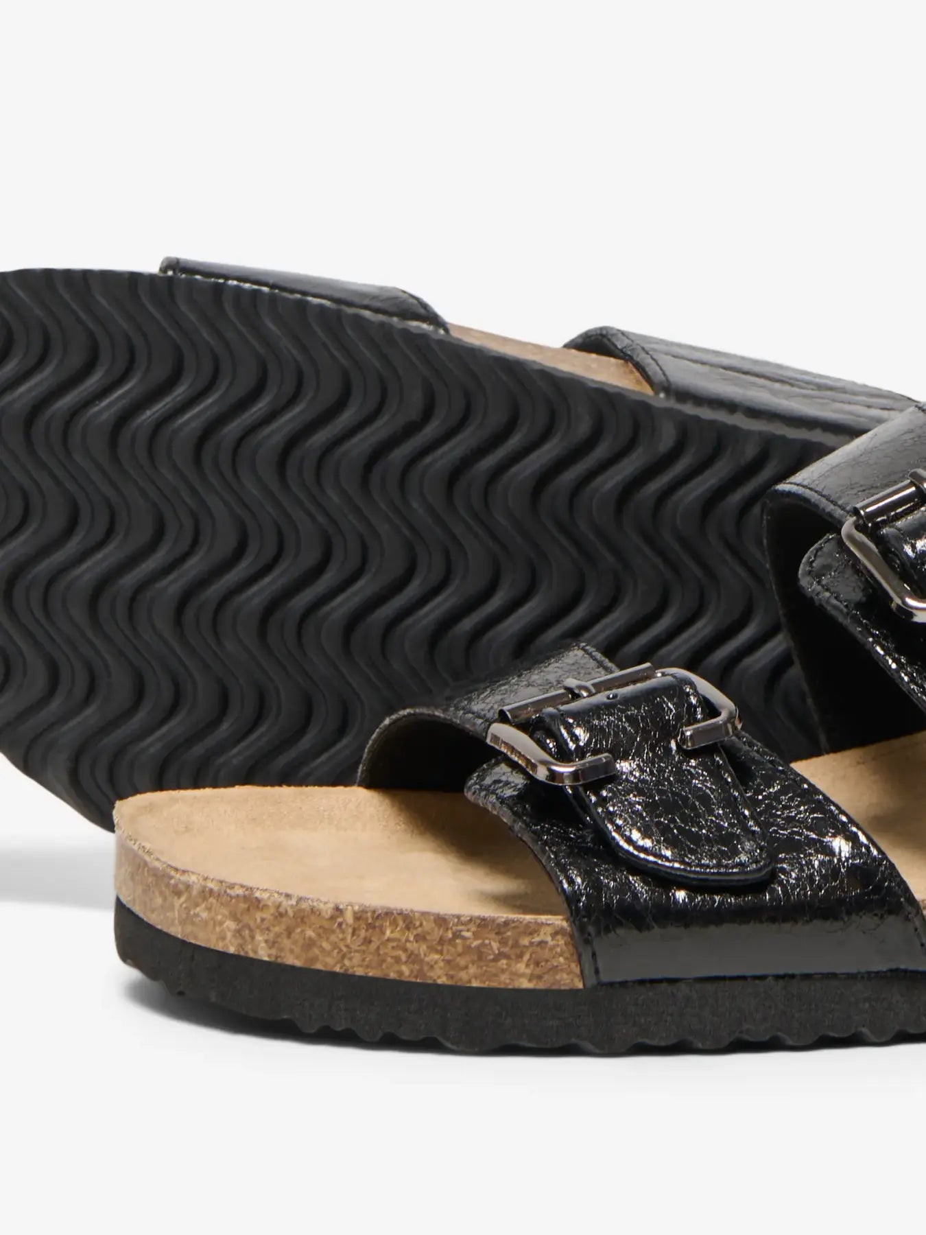 ONLY MAXI-13 PU STRAP BUCKLE SANDAL 15331392 BLACK PATENT