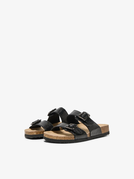 ONLY MAXI-13 PU STRAP BUCKLE SANDAL 15331392 BLACK PATENT