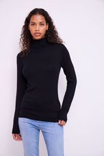 ICHI Mafa Black Roll Neck Top 103646