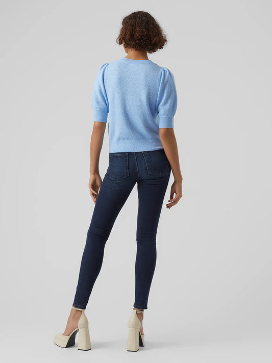 VERO MODA DOFFY 2/4 O-NECK PULLOVER LITTLE BOY BLUE MELANGE