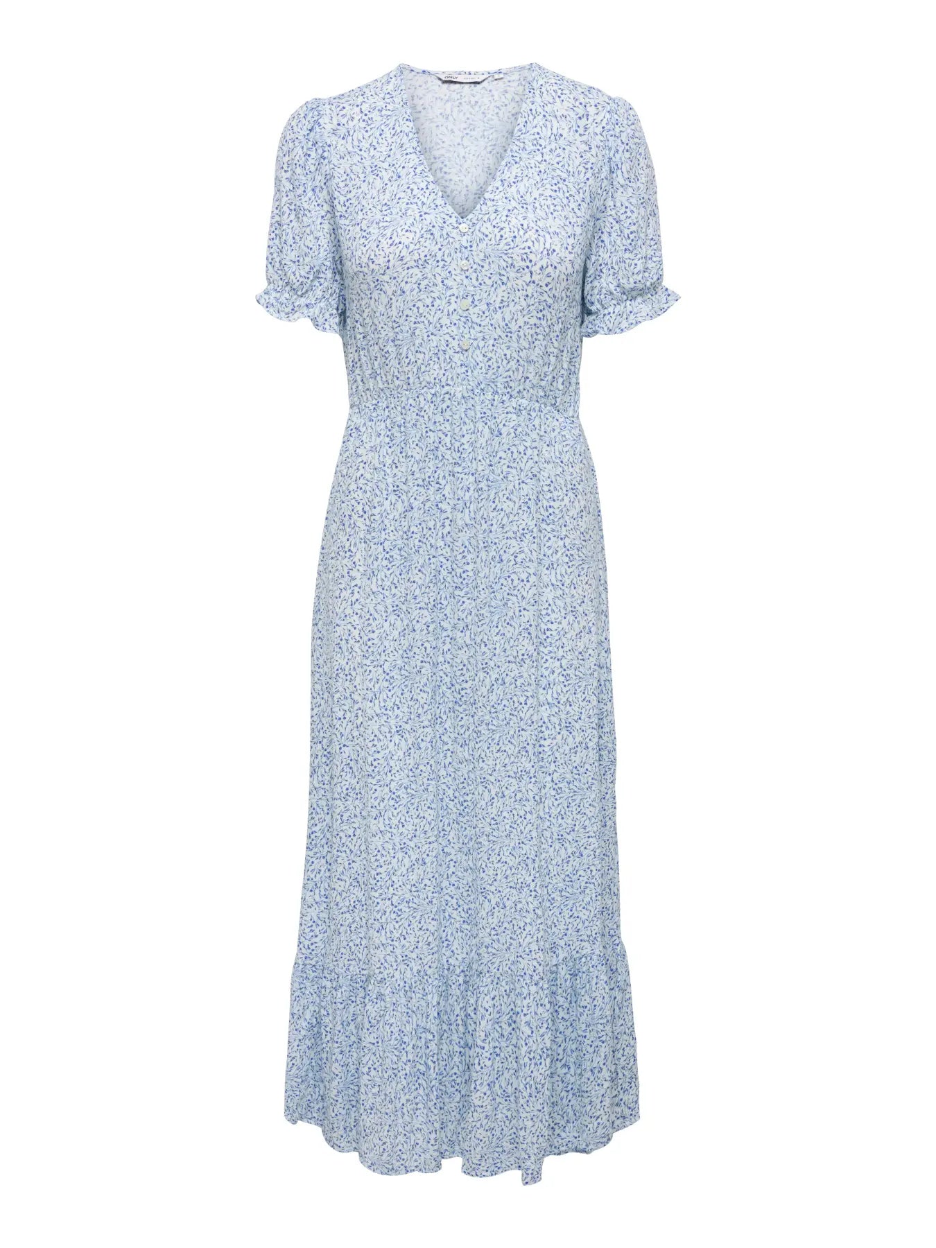 ONLY CHIANTI SS LONG DRESS 15270519 CLOUD DANCER/ VIOLA FLOWER