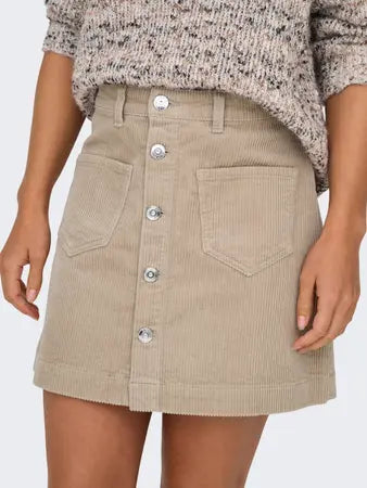 ONLY CORD SKIRT  - COLOUR GOAT